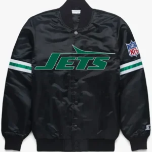 New York Letterman Varsity Jets Black Jacket