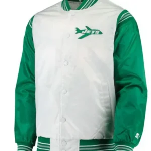 New York Varsity Jets White And Green Starter Jacket