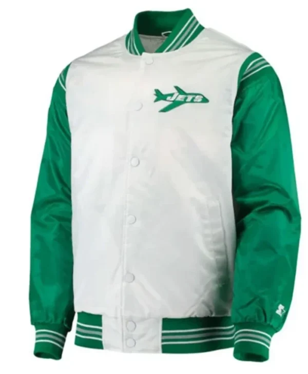 New York Varsity Jets White And Green Starter Jacket