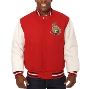 Ottawa Senators Red and White Varsity Jacket