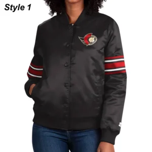 Ottawa Senators Striped Satin Jacket