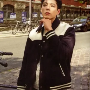 Park Bo-gum Good Boy S01 Varsity Black and White Jacket