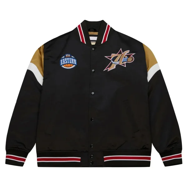 Philadelphia 76ers Heavyweight Satin Varsity Jacket