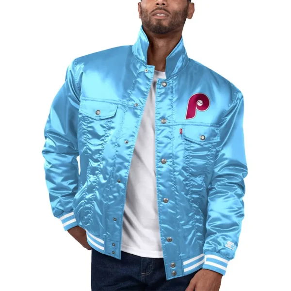 Philadelphia Phillies Light Blue Silver Jacket