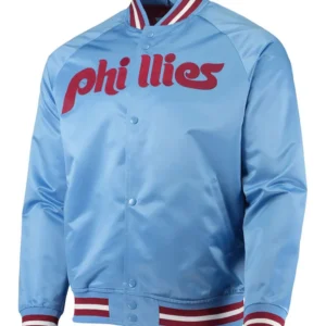 Philadelphia Phillies Satin Raglan Varsity Jacket