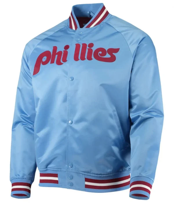 Philadelphia Phillies Satin Raglan Varsity Jacket