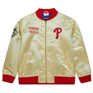 Philadelphia Phillies Team OG 2.0 Gold Satin Bomber Jacket