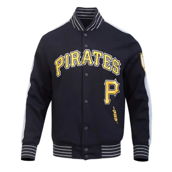 Pittsburgh Pirates Current Logo Game Day Black Varsity Jacket
