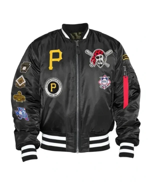 Pittsburgh Pirates MA-1 Black Stylish Bomber Jacket