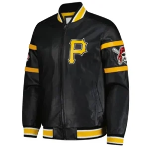 Pittsburgh Pirates Striped Black Stylish Bomber Jacket