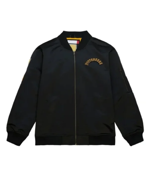 Pittsburgh Pirates Vintage Logo Lightweight Black Bomber Jacket