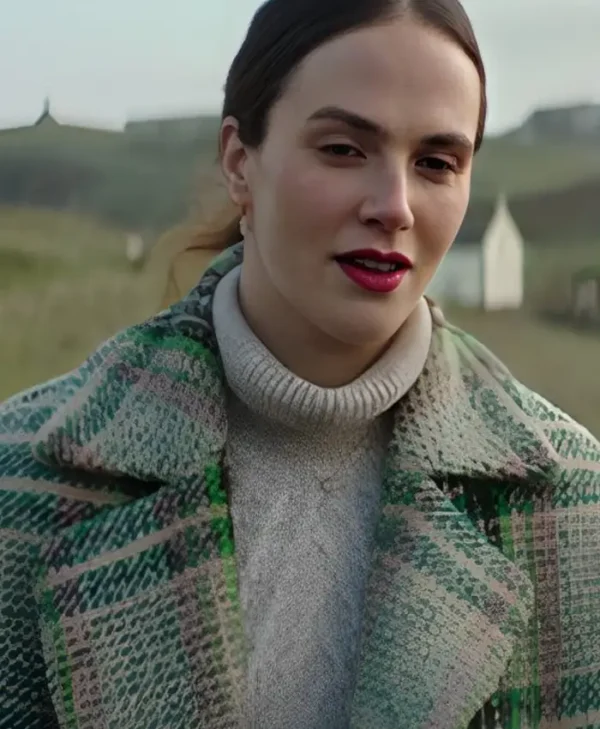 Playing Nice 2025 Jessica Brown Findlay Plaid Stylish Coat