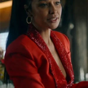 Ransom Canyon Meta Golding Red Stylish Cropped Blazer