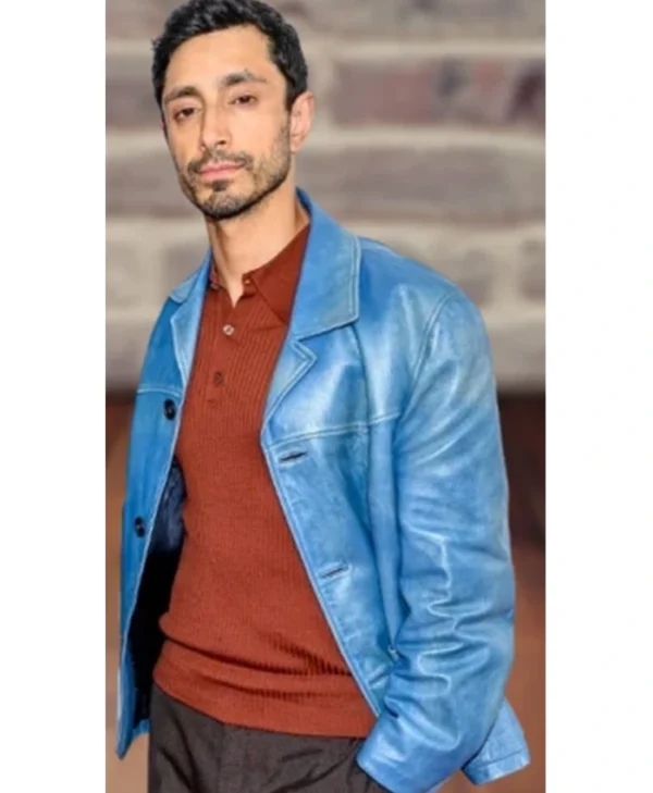 Riz Ahmed Relay Blue Distressed Jacket