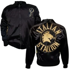 Rocky III Italian Stallion Black Bomber Stylish Jacket