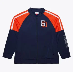 San Diego Padres Color Blocked Full-Zip Track Bomber Jacket