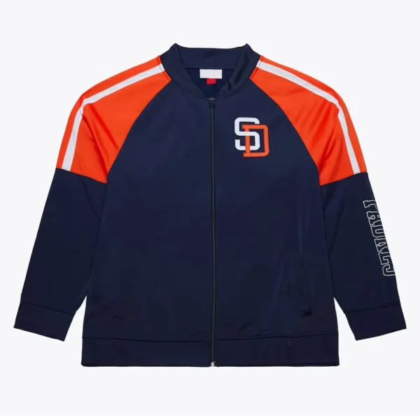 San Diego Padres Color Blocked Full-Zip Track Bomber Jacket