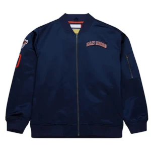 San Diego Padres Vintage Logo Navy Satin Jacket