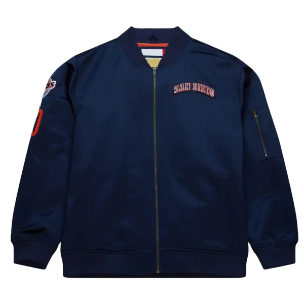 San Diego Padres Vintage Logo Navy Satin Jacket