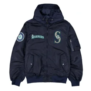 Seattle Mariners Historic L-2B Hooded Bomber Navy Blue Jacket