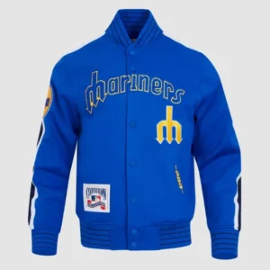Seattle Mariners Logo Game Day Royal Varsity Jacket