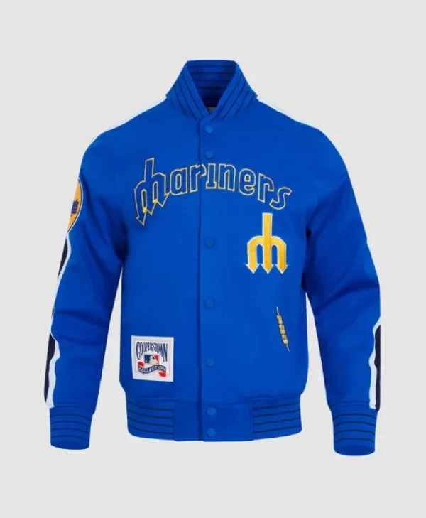 Seattle Mariners Logo Game Day Royal Varsity Jacket