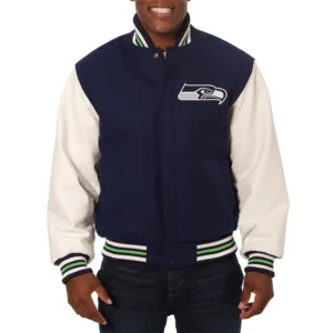 Seattle Seahawks Blue and White Two-Tone Jacket