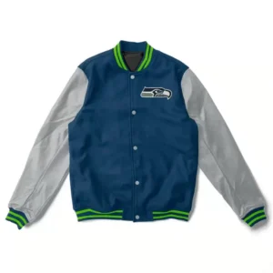 Seattle Seahawks Gray and Navy Blue Jacket