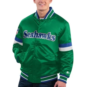 Seattle Seahawks Gridiron Classics Satin Varsity Jacket