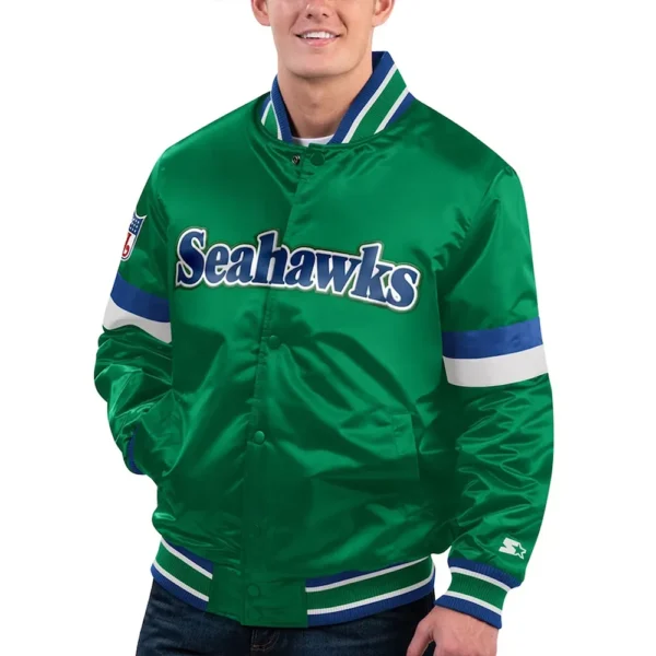Seattle Seahawks Gridiron Classics Satin Varsity Jacket