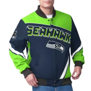 Seattle Seahawks Maximum Racing Navy Varsity Jacket