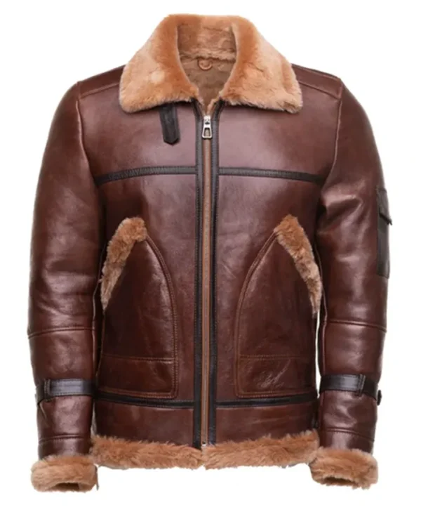 Sheepskin Shearling Bomber Leather Jacket