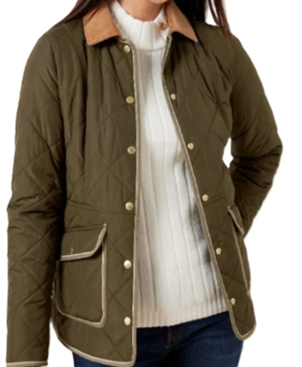 SurrealEstate S03 Susan Ireland Green Quilted Bomber Jacket