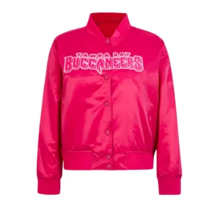 Tampa Bay Buccaneers Triple Pink Satin Varsity Jacket