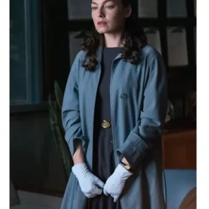 The Man In The High Castle Alexa Davalos Blue Stylish Long Coat