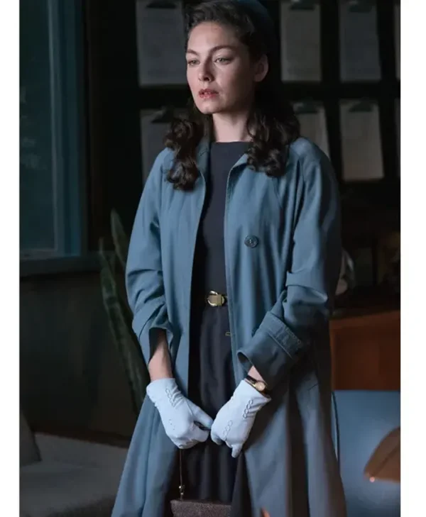 The Man In The High Castle Alexa Davalos Blue Stylish Long Coat