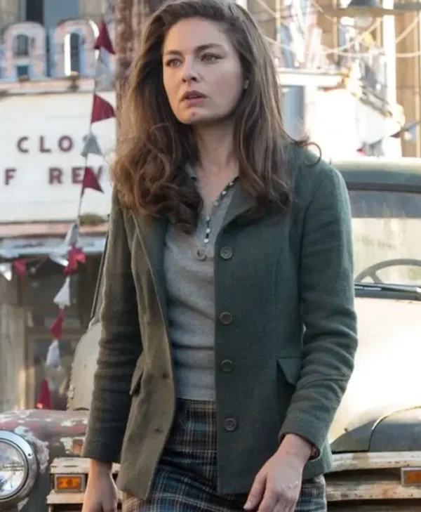 The Man In The High Castle Alexa Davalos Grey Wool Stylish Blazer Coat