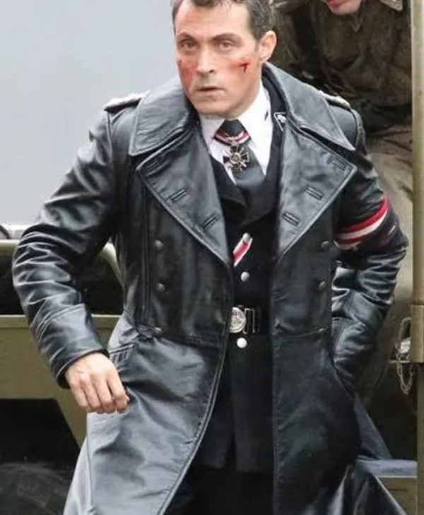 The Man in the High Castle Rufus Sewell Black Leather Trench Stylish Coat