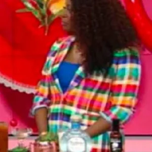 The Social 2025 Andrea Bain Checked Blazer