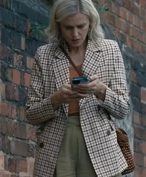 The Stolen Girl 2025 Denise Gough Multicolor Stylish Plaid Blazer
