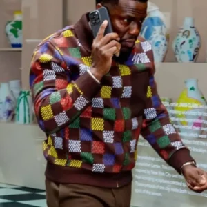 The Today Show Kevin Hart Check Knit Bomber Jacket