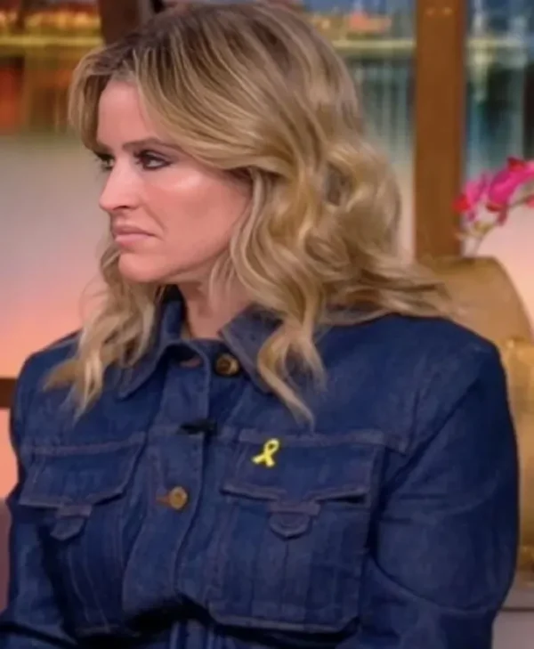 The View Sara Haines Belted Safari Stylish Denim Jacket