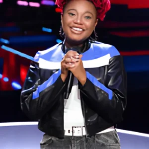 The Voice S27 Alanna Lynise Black And Blue Stylish Jacket