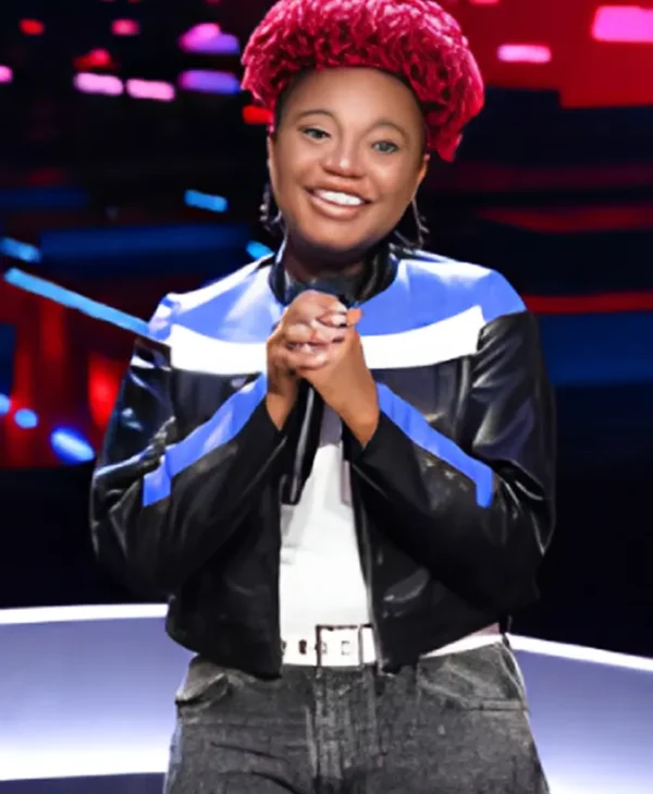The Voice S27 Alanna Lynise Black And Blue Stylish Jacket