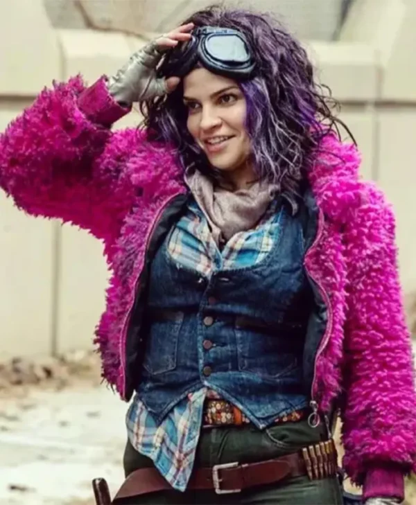 The Walking Dead S10 Juanita Sanchez Pink Cropped Fur Stylish Jacket