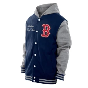 Throwback Prep Boston Sox Navy Hoodie Jacket