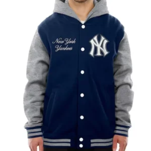 Throwback Prep NY Yankees Navy Hoodie Blue Jacket