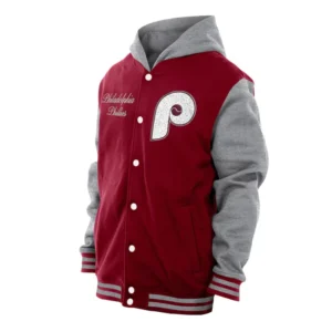 Throwback Prep Philadelphia Phillies Burgundy Hoodie Red Jacket