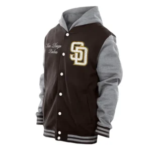 Throwback Prep San Diego Padres Brown Hoodie Varsity Jacket