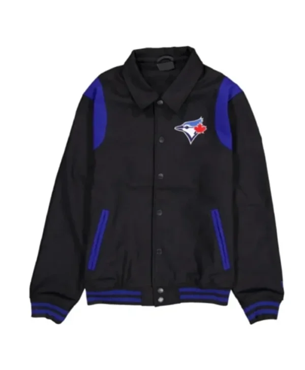 Toronto Blue Jays Sport Night Teddy Black And Blue Stylish Varsity Jacket